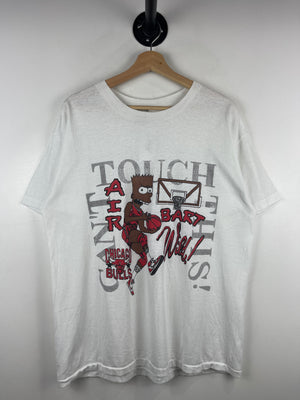 Vintage 90s NBA Chicago Bulls The Simpsons Air Bart White Tee