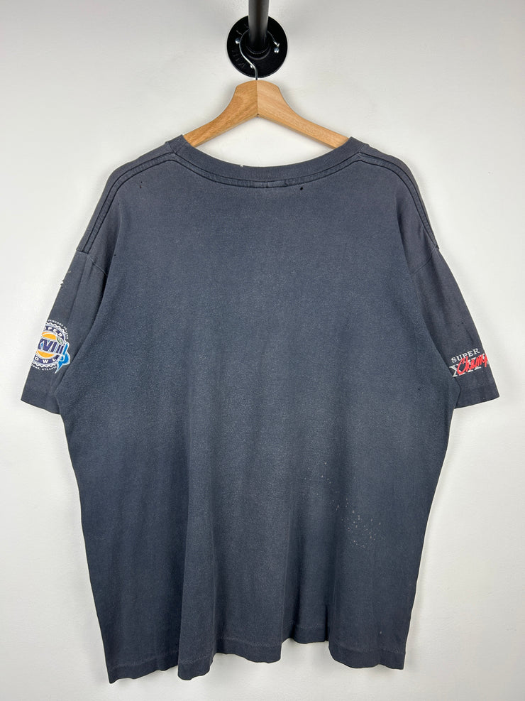 Vintage 90s NFL Dallas Cowboys Super Bowl Champions Faded Black Tee