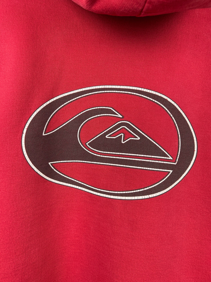 Vintage 90s Quiksilver Spellout Red Hoodie