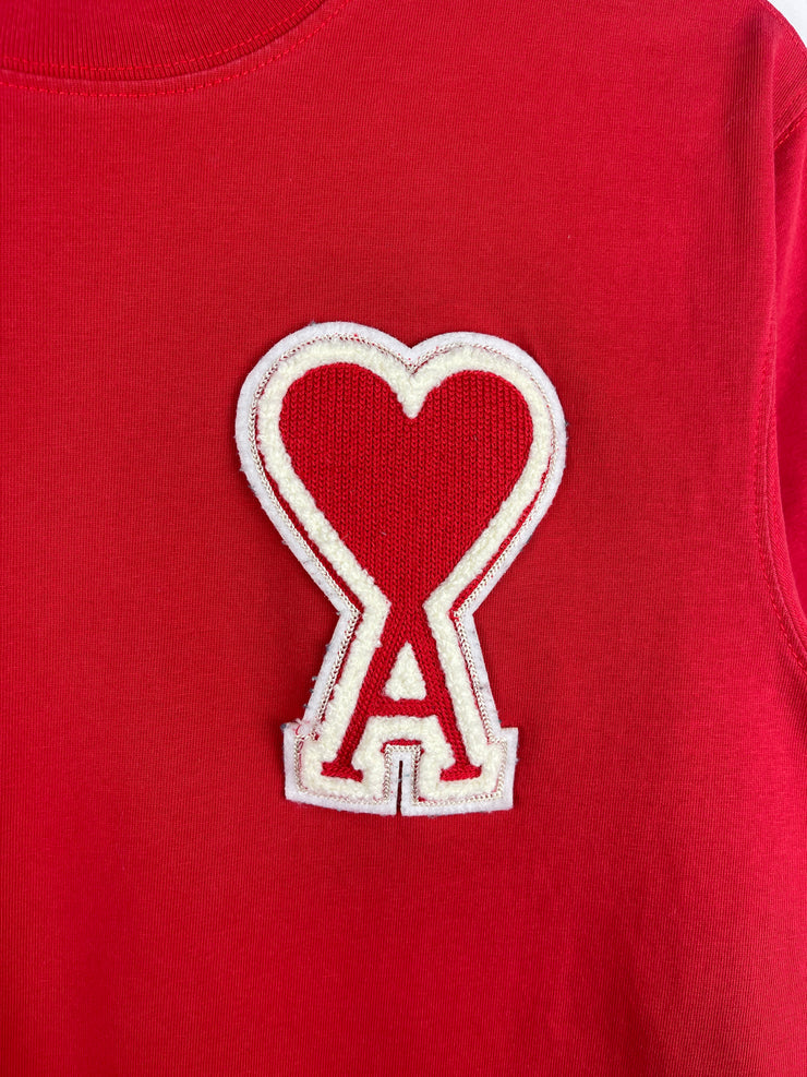 Ami Paris Chenille Heart Red Tee