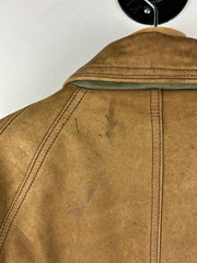 Vintage 90s Outback Faded Brown Leather Bomber Jacket