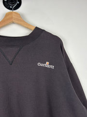Vintage 90s Carhartt Embroidered Faded Black Crewneck