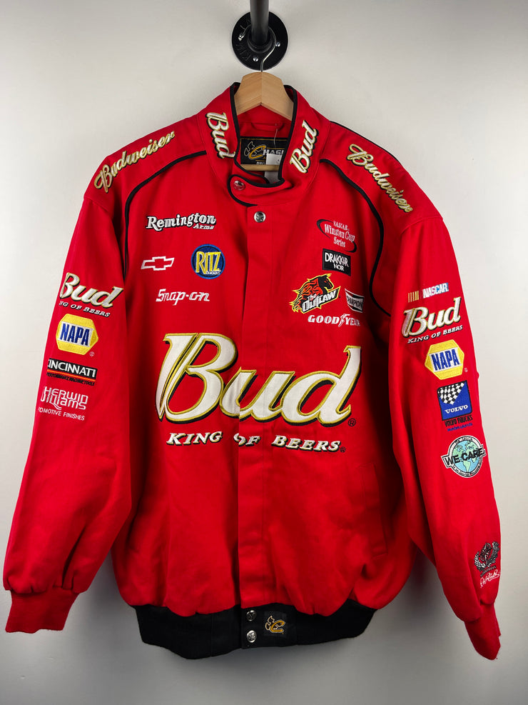 Vintage Nascar Chase Dale Earnhardt Jr Budweiser Red Racing Jacket