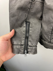 Vintage BKE Café Racer Grey Leather Jacket
