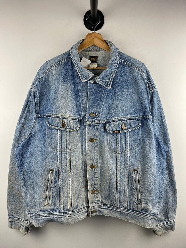 Vintage 90s Lee Riders Faded Light Wash Blue Denim Jacket
