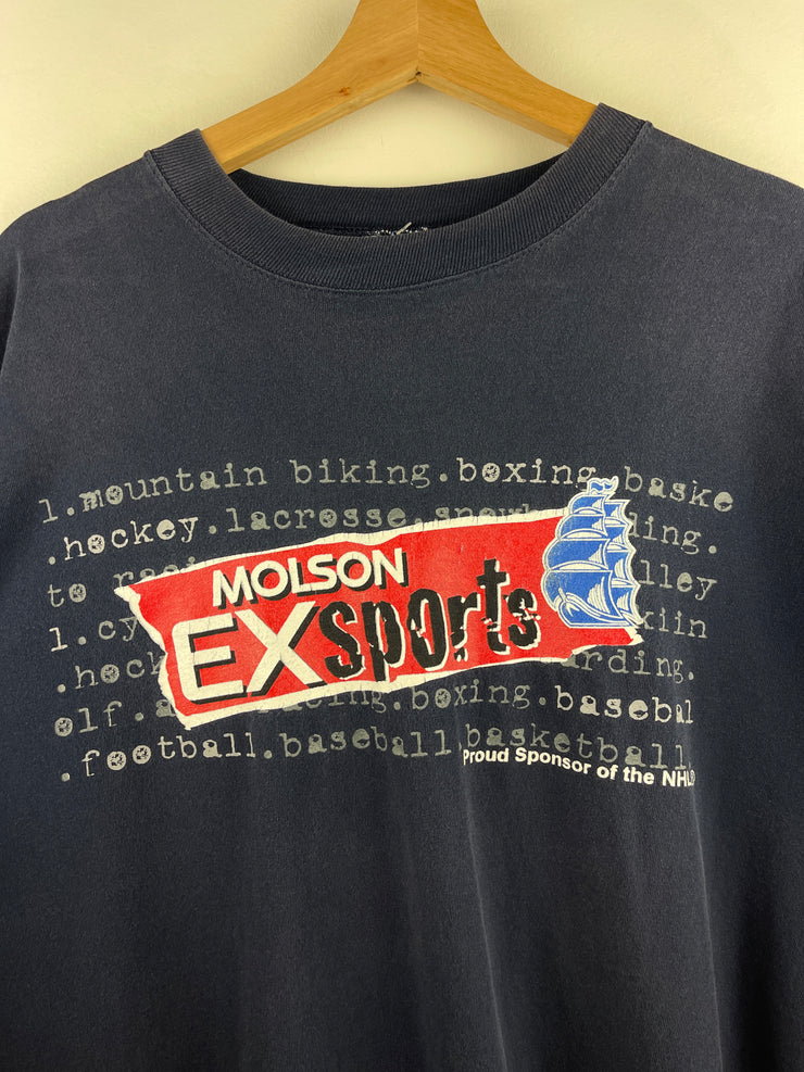 Vintage 90s Molson EX Beer Navy Tee