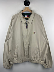 Vintage 90s Tommy Hilfiger Beige Cropped Harrington Jacket
