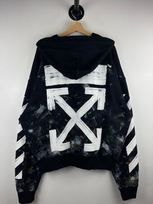 Off White Galaxy Brushed Arrows Black Hoodie