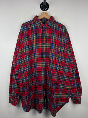 Vintage Polo Ralph Lauren Plaid Red Long Sleeve Button Up Flannel Shirt