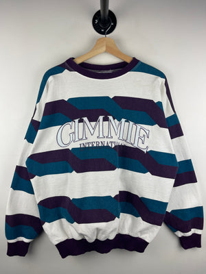 Vintage 90s Gimmie A Break International Striped Crewneck