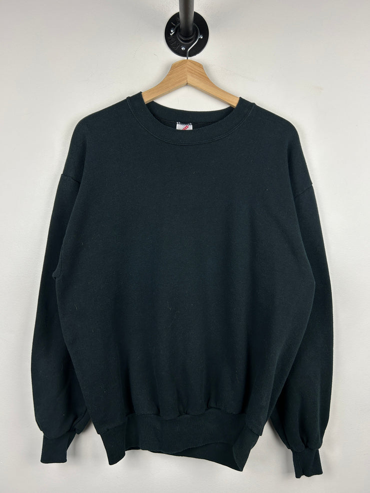 Vintage 90s Jerzees Blank Black Crewneck
