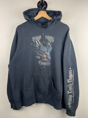 Vintage Orange County Choppers Eagle Thrashed Navy Hoodie