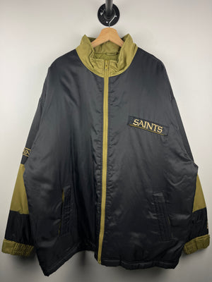 Vintage 90s NFL Pro Player New Orleans Saints Black & Gold Insulated Jacket