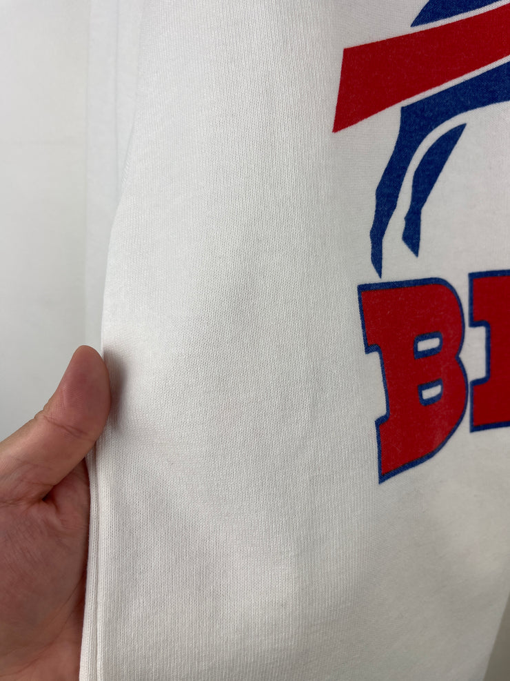 Vintage 90s NFL Russell Athletic Buffalo Bills 3/4 Sleeve White Crewneck
