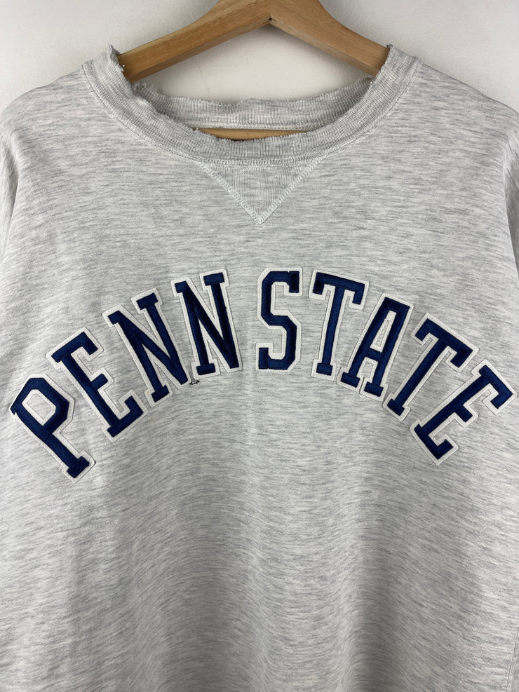 Vintage 90s Russell Athletic Penn State University Embroidered Grey Crewneck