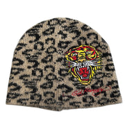 Vintage Y2K ED Hardy Tiger Leopard Print Beanie