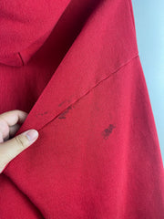 Vintage 90s Red Blank Zip Up Hoodie