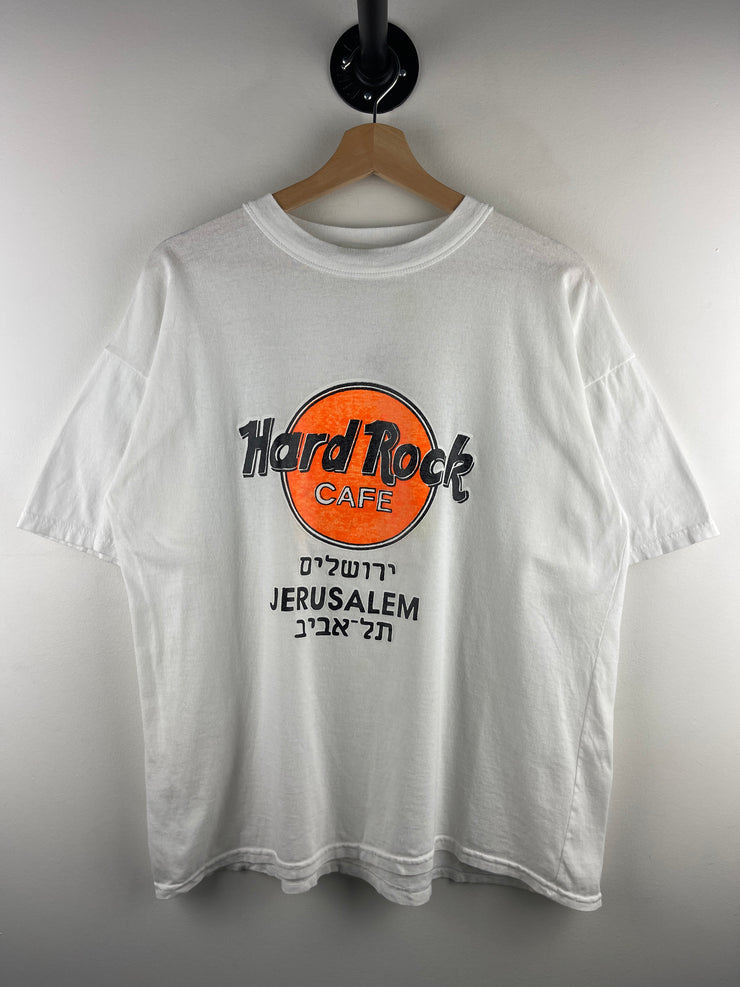 Vintage 90s Hard Rock Café Jerusalem White Tee