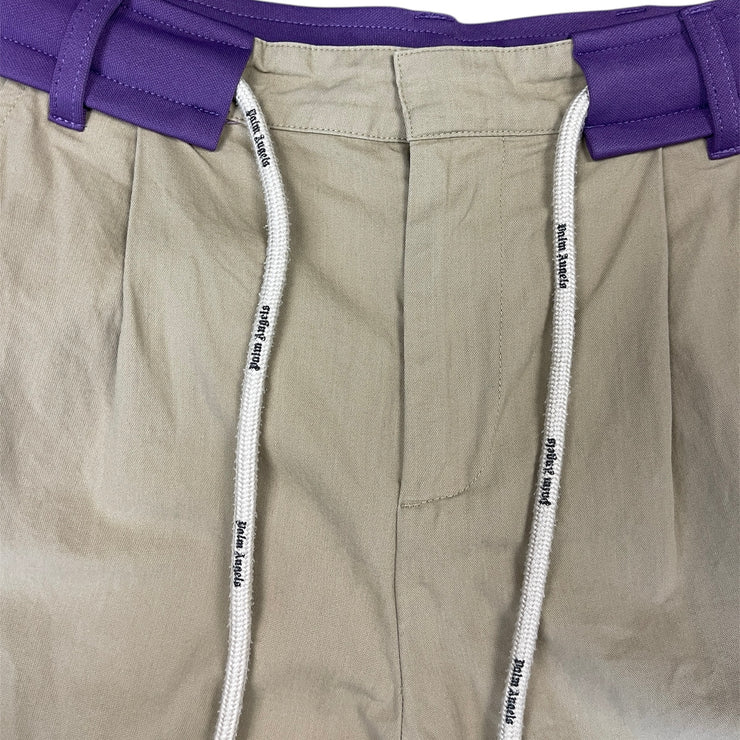 Palm Angels Angels Beige & Purple Track Pants