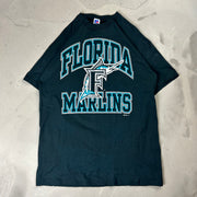 Vintage 1997 Russell Florida Marlins Black Tee