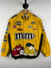 Vintage Nascar Jeff Hamilton Elliot Sadler M&M Yellow Racing Jacket