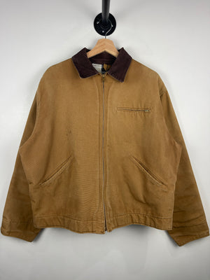Vintage 80s Carhartt Detroit Blanket Lined Light Brown Work Jacket