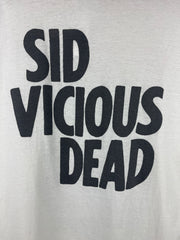 Vintage 90s Sex Pistols Sid Vicious Dead Newspaper White Tee