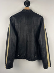 Vintage EX Café Racer Black & Cream Cropped Leather Jacket