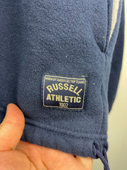 Vintage 90s Russell Athletic Blank Navy Quarter Zip Sweater