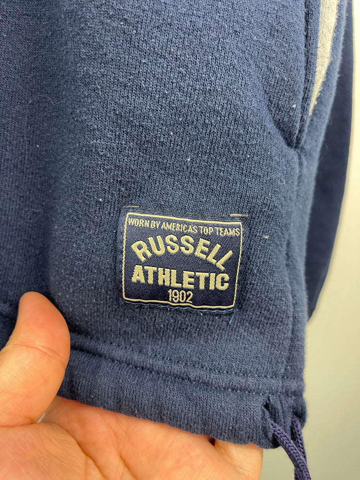 Vintage 90s Russell Athletic Blank Navy Quarter Zip Sweater