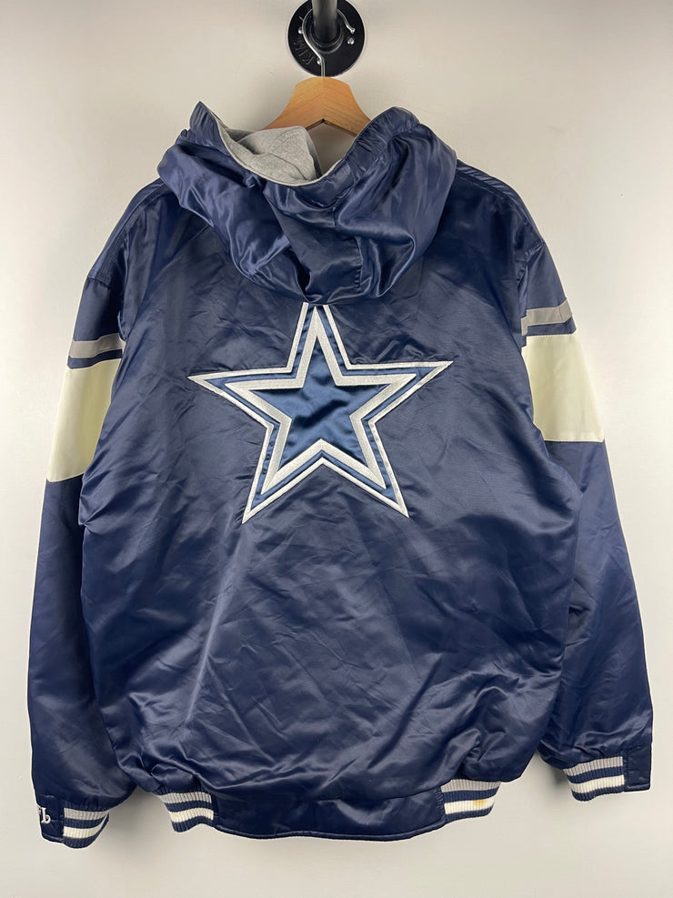 Vintage NFL Dallas Cowboys Navy & Grey Reversible Hooded Jacket