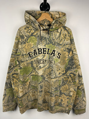 Vintage Cabelas Embroidered Real Tree Camo Hoodie