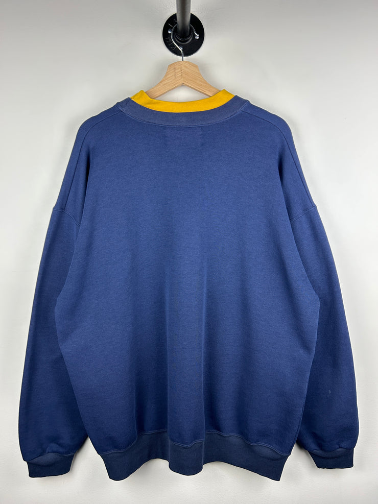 Vintage 90s Notre Dame Fighting Irish Navy Crewneck