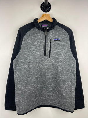 Vintage Patagonia Grey & Black Quarter Zip Fleece Sweater