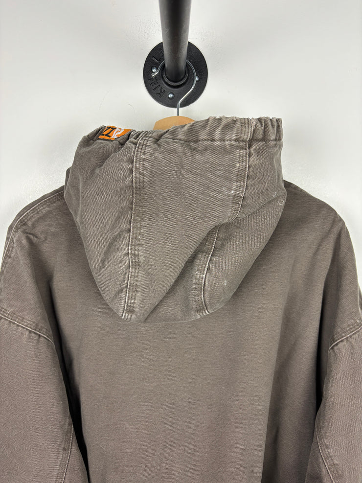 Vintage Walls Faded Brown Hooded Work Jacket