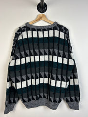 Vintage 90s Area Black & White Knit Sweater