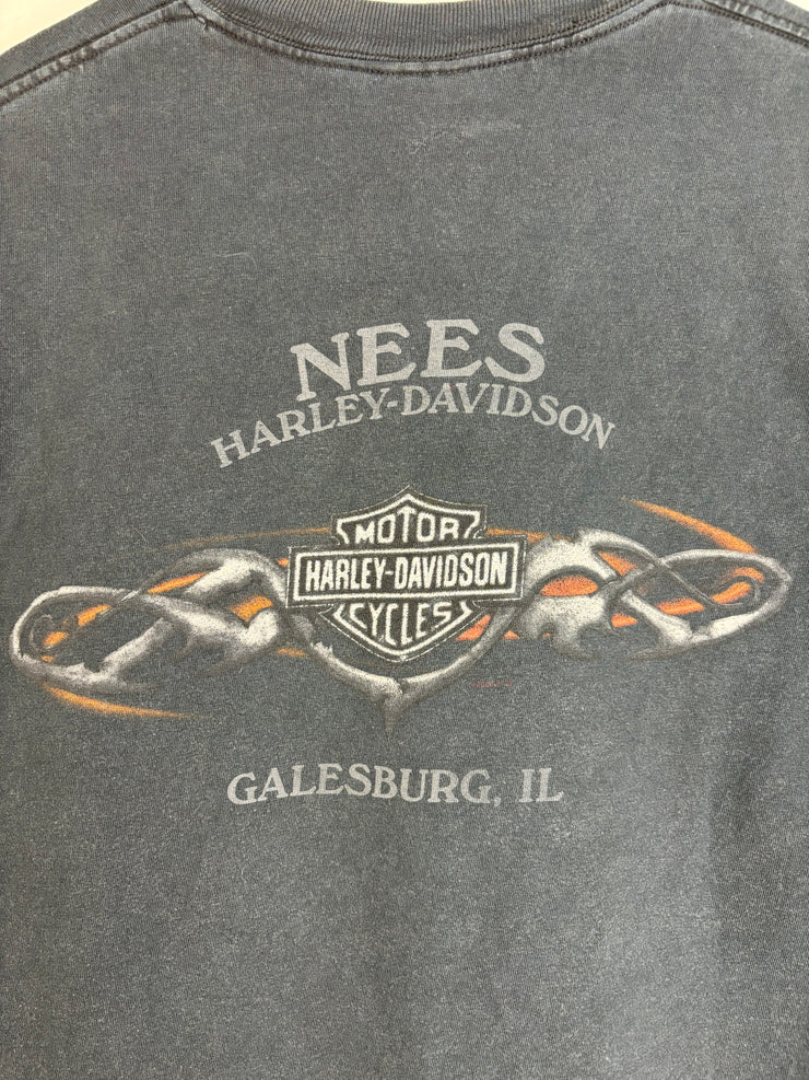 Vintage Harley Davidson Galesburg Black Tee