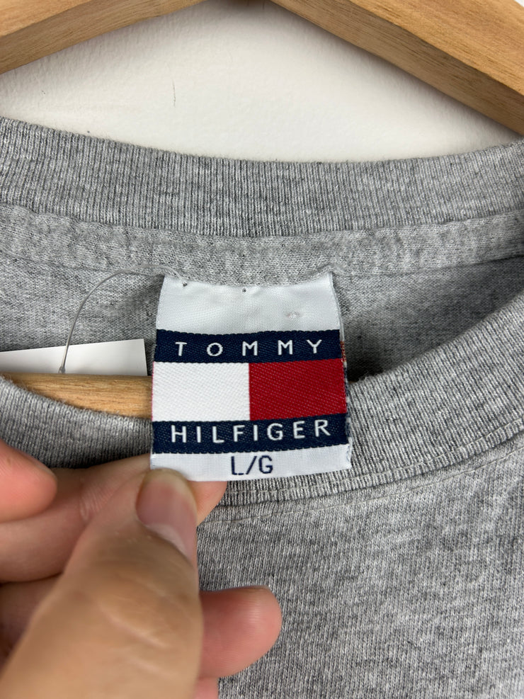 Vintage 90s Tommy Hilfiger Big Flag Grey Tee