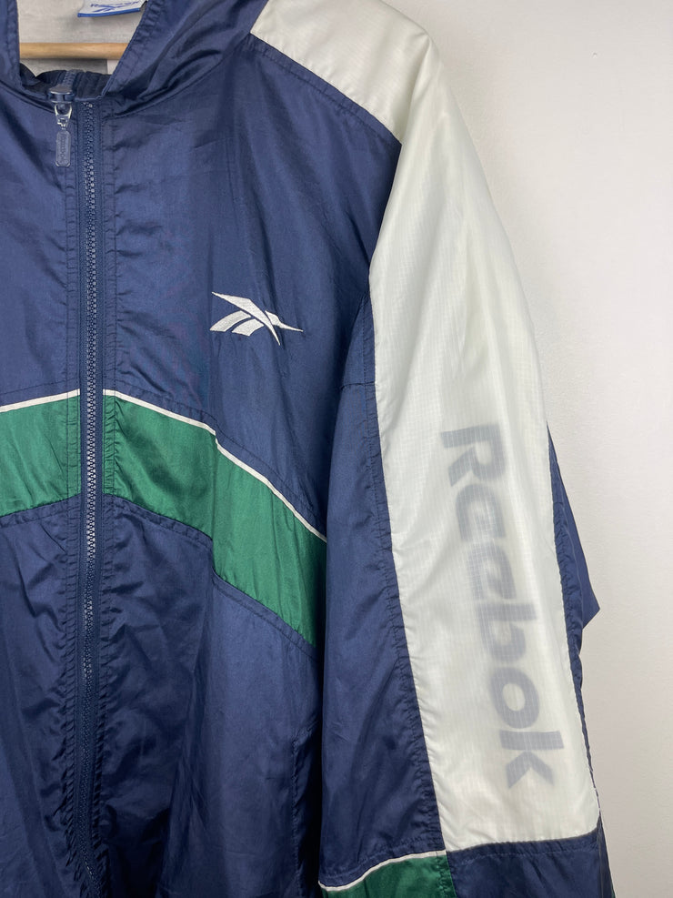 Vintage 90s Reebok Navy & Green Windbreaker