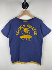 Vintage 60s Pacific Athletic Company Double Face Phoenix College Blue & Yellow Tee