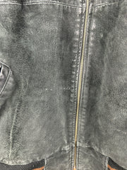 Vintage Free Country Black & Brown Suede Varsity Bomber Jacket