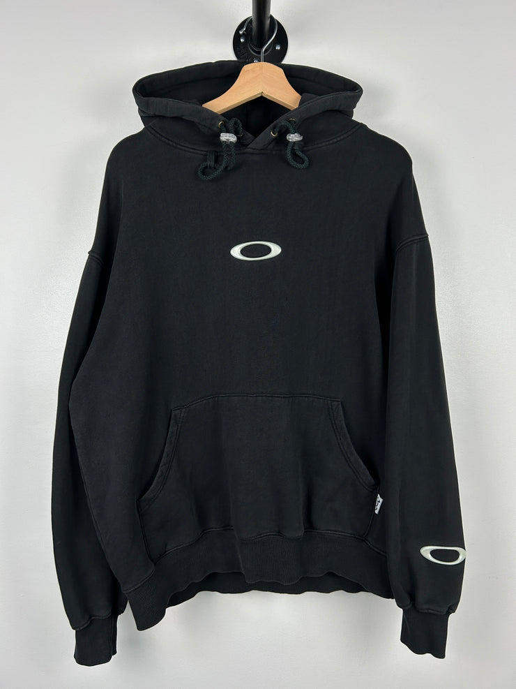 Vintage 90s Oakley Software Spellout Black Hoodie