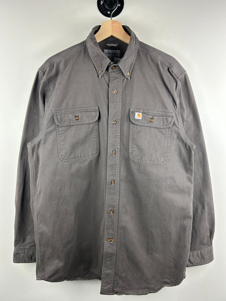 Vintage Carhartt Grey Button Up Long Sleeve Shirt