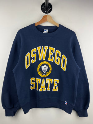Vintage 90s Russell Athletic Oswego State University New York Navy Crewneck