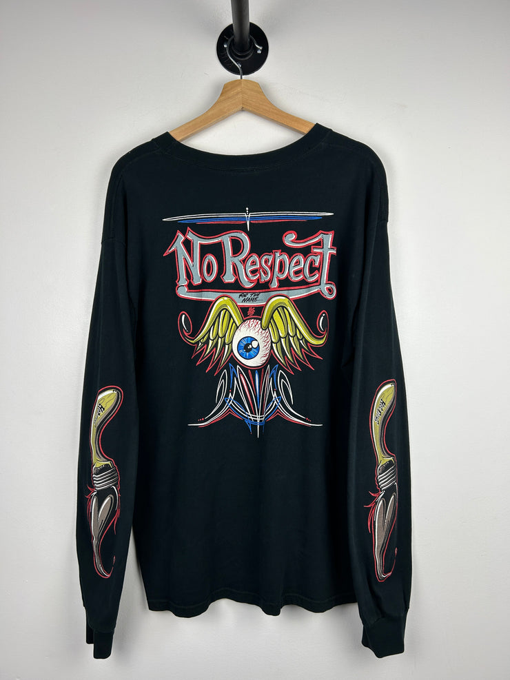 Vintage Motor Cult No Respect Barb Wire Black Long Sleeve