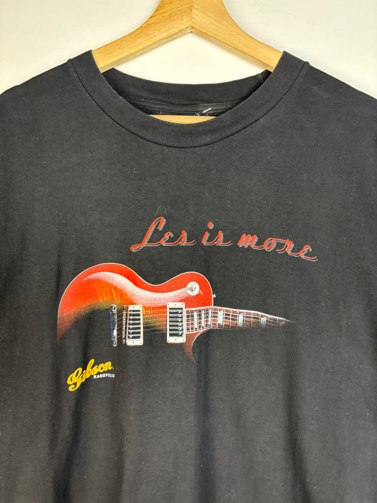 Vintage Gibson Guitars Les Is More Black Tee