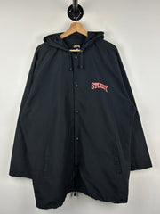 Vintage 80s Stussy Spellout Black Anorak Nylon Jacket