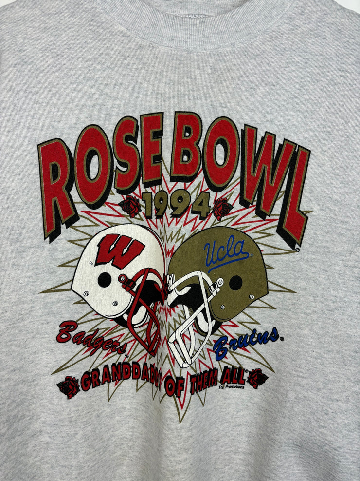 Vintage 1994 Rose Bowl UCLA VS Badgers Grey Crewneck