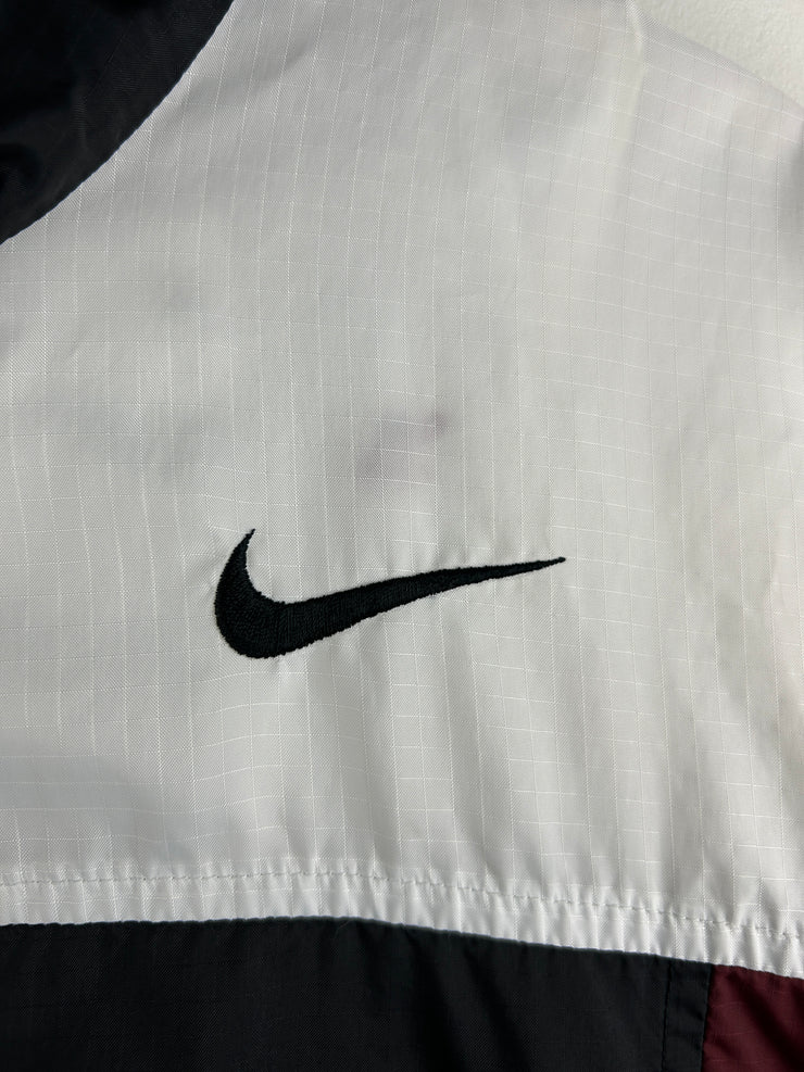 Vintage 90s Nike Swoosh Sleeve Spellout Balck & Red Windbreaker