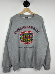 Vintage MLB Cleveland Indians 100 Years Grey Crewneck